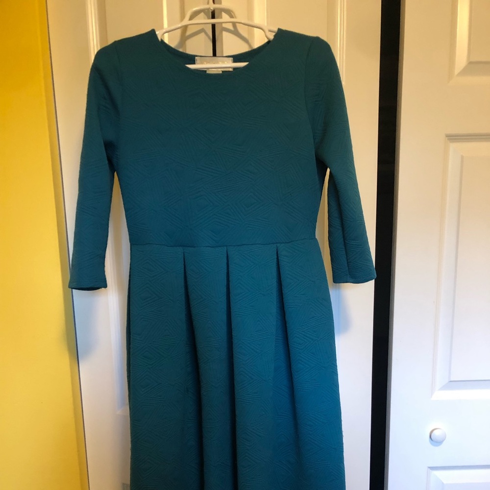Quilted teal dress